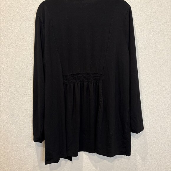 J. Jill Black Open Front Layered Cardigan Top - Picture 6 of 7